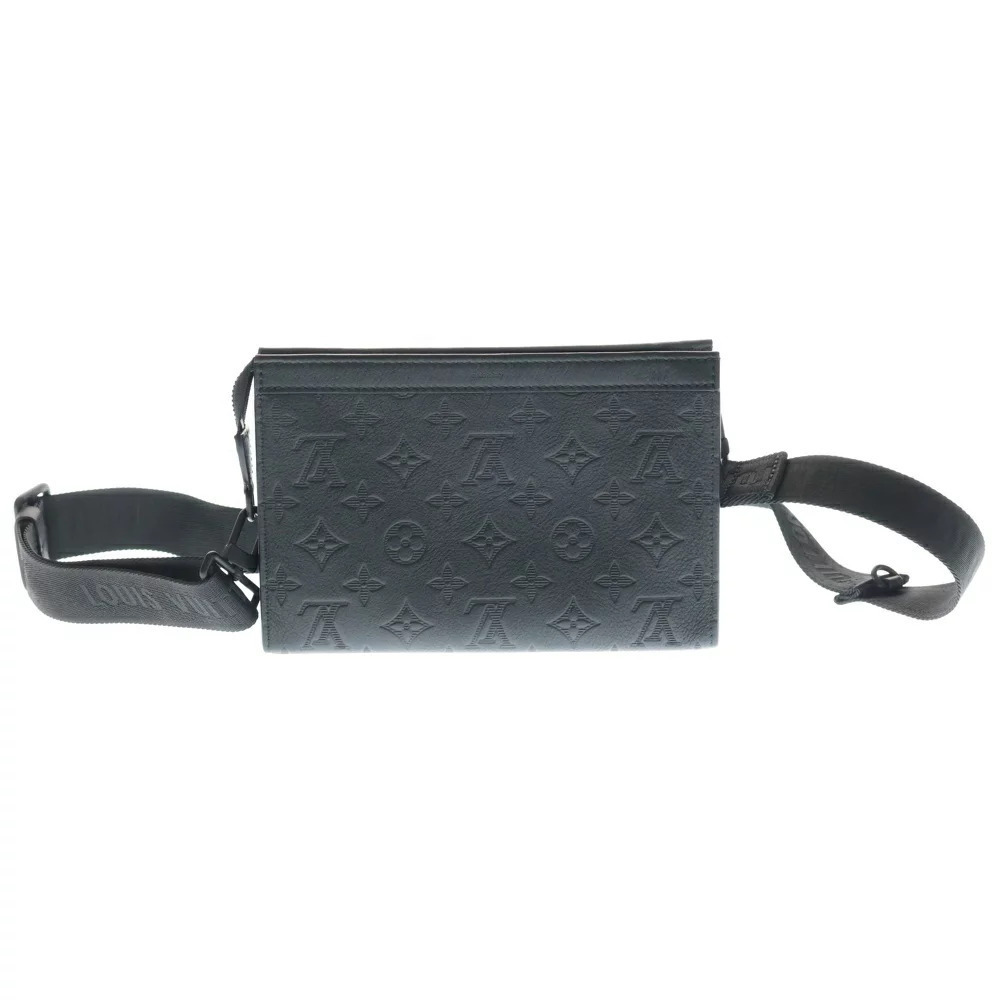 LOUIS VUITTON Shadow Black Gaston Wearable Wallet Shoulder Bag Black Hardware